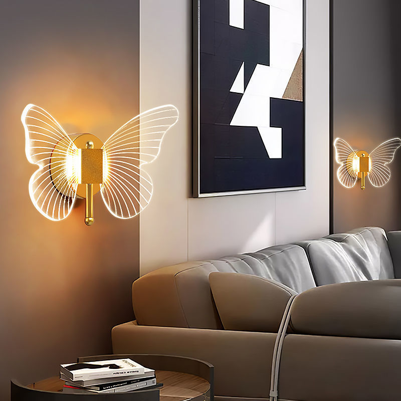 Butterfly Wall Lamp Light Luxury Bedside Warm Decoration